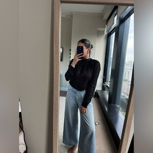 Veronica Beard Sheer Sequin Blouse size 6